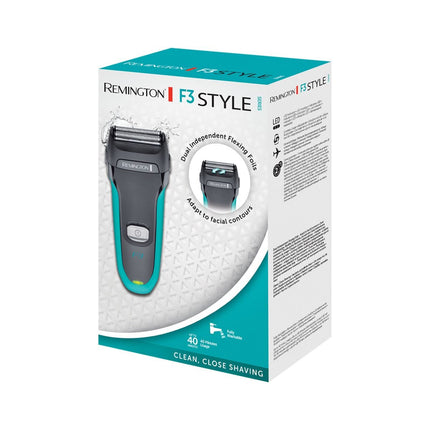 Remington Style Series F3 Επαναφορτιζόμενη Ξυριστική Μηχανή Προσώπου με Διπλά Εύκαμπτα Πλέγματα, Τρίμερ Ακριβείας & Αυτονομία έως 40 Λεπτά F3000