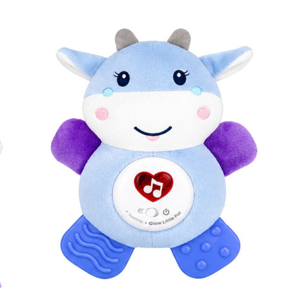 Sunlike Sooth & Glow Animal Little Pal Βρεφικό Μουσικό Ταυράκι με Φώτα, Μασητικό & Κρεμαστό Γάντζο 6+ Μηνών SL88005 Μπλε