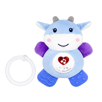 Sunlike Sooth & Glow Animal Little Pal Βρεφικό Μουσικό Ταυράκι με Φώτα, Μασητικό & Κρεμαστό Γάντζο 6+ Μηνών SL88005 Μπλε