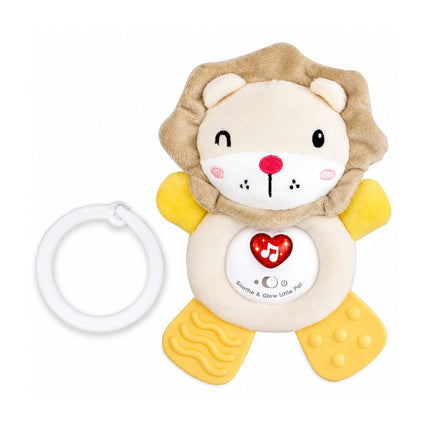 Sunlike Sooth & Glow Animal Little Pal Βρεφικό Μουσικό Λιονταράκι με Φώτα, Μασητικό & Κρεμαστό Γάντζο 6+ Μηνών SL88004 Κίτρινο