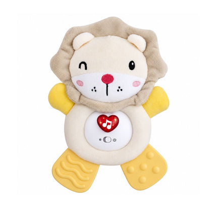Sunlike Sooth & Glow Animal Little Pal Βρεφικό Μουσικό Λιονταράκι με Φώτα, Μασητικό & Κρεμαστό Γάντζο 6+ Μηνών SL88004 Κίτρινο