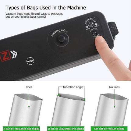 Συσκευή Vacuum Sealer Αεροστεγούς Σφραγίσματος Τροφίμων Κενού Αέρος 25cm με Αυτόματη Λειτουργία & 10 Σακουλάκια