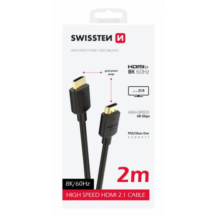 Swissten Καλώδιο HDMI 2.1 High Speed 8K/60Hz 48Gbps 2m 75501211