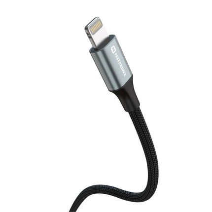 Swissten Braided Καλώδιο USB-C σε Lightning 3A (έως 30W) με Aluminum Shell 1.5m 71529203 Μαύρο