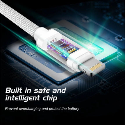 Swissten USB-A σε Lightning Braided Καλώδιο 3A με Μεταλλικούς Συνδέσμους 1.2m 71523203 Ασημί