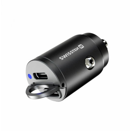 Swissten Nano Φορτιστής Αυτοκινήτου 30W με 2x USB-C & Power Delivery 20111800 Μαύρο