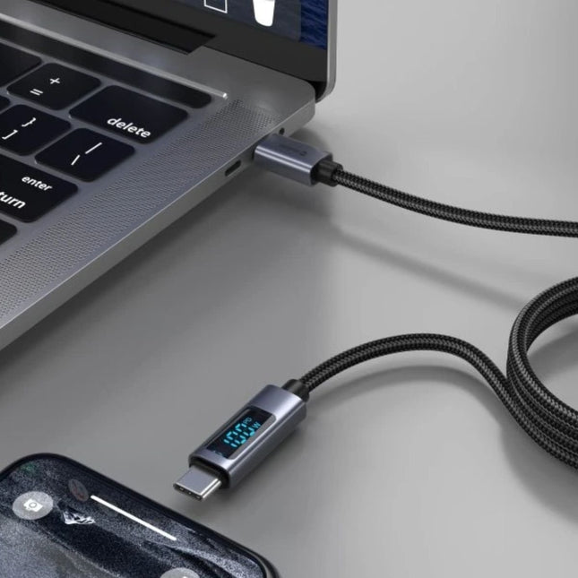 Swissten LCD Καλώδιο USB-A σε USB-C 3A έως 60W με Οθόνη Ένδειξης Ισχύος 1.5m 71551072