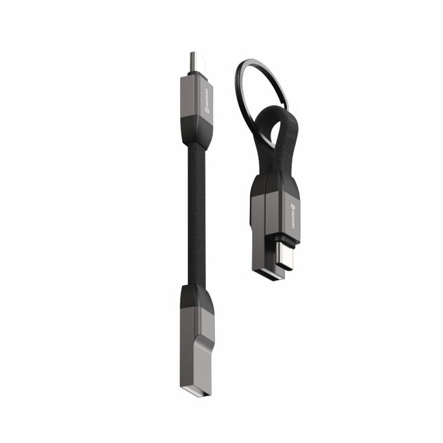 Swissten USB-A σε USB-C Magnetic Keychain Cable 15W Braided 9.7cm 1551050 Μαύρο