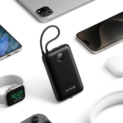 Swissten VoltBox Power Bank 35W 30000mAh με Ενσωματωμένα Καλώδια USB-C & Lightning 22013938