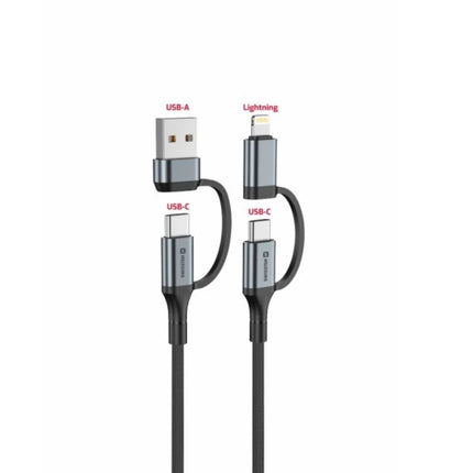 Swissten 4in1 Braided Καλώδιο Δεδομένων & Φόρτισης 3A 1.5m 74501102