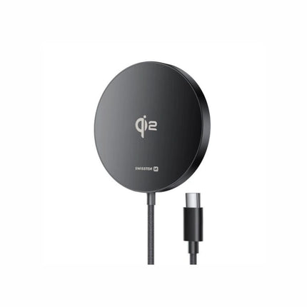 Swissten MagPuck Μαγνητικός Ασύρματος Φορτιστής 15W με Καλώδιο 1.5m (Συμβατός με MagSafe) 22055560