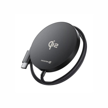 Swissten MagPuck Μαγνητικός Ασύρματος Φορτιστής 15W με Καλώδιο 1.5m (Συμβατός με MagSafe) 22055560