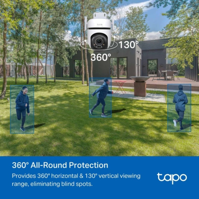 TAPO C520WS Εξωτερική Ασύρματη Κάμερα Ασφαλείας Wi-Fi με Πανοραμική Περιστροφή, Σύστημα AI Ανίχνευσης & Νυχτερινή Όραση