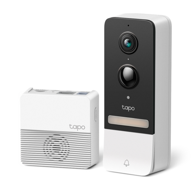 TP-LINK TAPO Πόρτας με Κάμερα, Έξυπνη Μπαταρίας 2K 5MP, Νυχτερινή Όραση, IP64, Αντικλεπτικός Συναγερμός