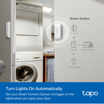 TAPO T110 TP-LINK Έξυπνος Αισθητήρας Επαφής Πόρτας & Παραθύρου Ειδοποιήσεις & Έξυπνος Έλεγχος από Παντού