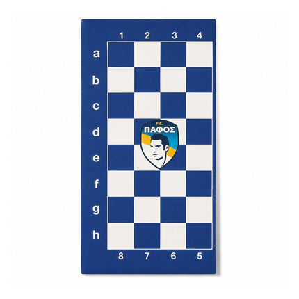 Ξύλινο Τάβλι Πάφος F.C 47cm με Ζάρια και Πούλια Μπλε/ Άσπρο