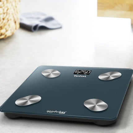 TEFAL Goodvibes Life+ Έξυπνη Ζυγαριά Μπάνιου Bluetooth έως 180kg με 10 Δείκτες Μέτρησης BM9620 Μπλε