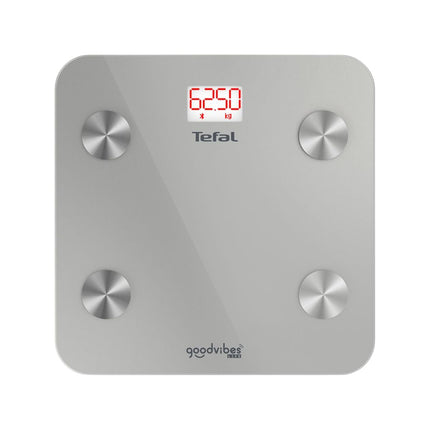 TEFAL Goodvibes Life+ Έξυπνη Ζυγαριά Μπάνιου Bluetooth έως 160kg με 10 Δείκτες Μέτρησης BM9620 BM9600 Γκρι