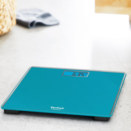 TEFAL Classic Ζυγαριά Μπάνιου έως 160 kg με Λεπτό Σχεδιασμό & LED Οθόνη PP1503 Τιρκουάζ