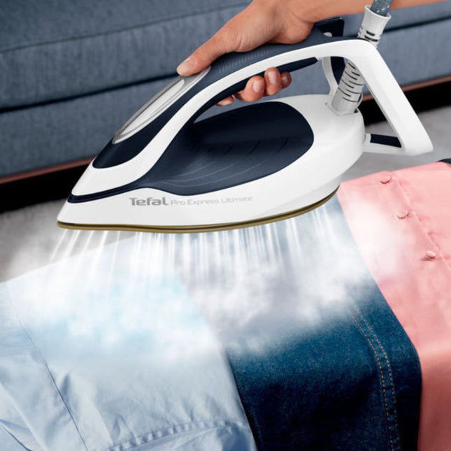 TEFAL Pro Express Ultimate II Σιδεροσύστημα Υψηλής Πίεσης 7.7 bar 3000W με Αποσπώμενο Δοχείο Νερού 1.2L GV9712 Μπλε/ Άσπρο