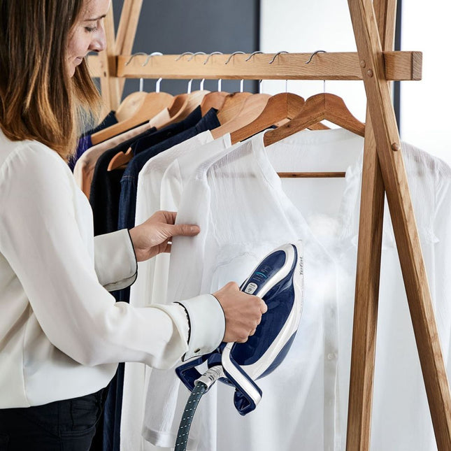 TEFAL Pro Express Vision Σιδεροσύστημα Υψηλής Πίεσης 8.1 bar 3000W με Αποσπώμενο Δοχείο Νερού 1.2L & Smart LED Vision GV9812 Μπλε/ Άσπρο