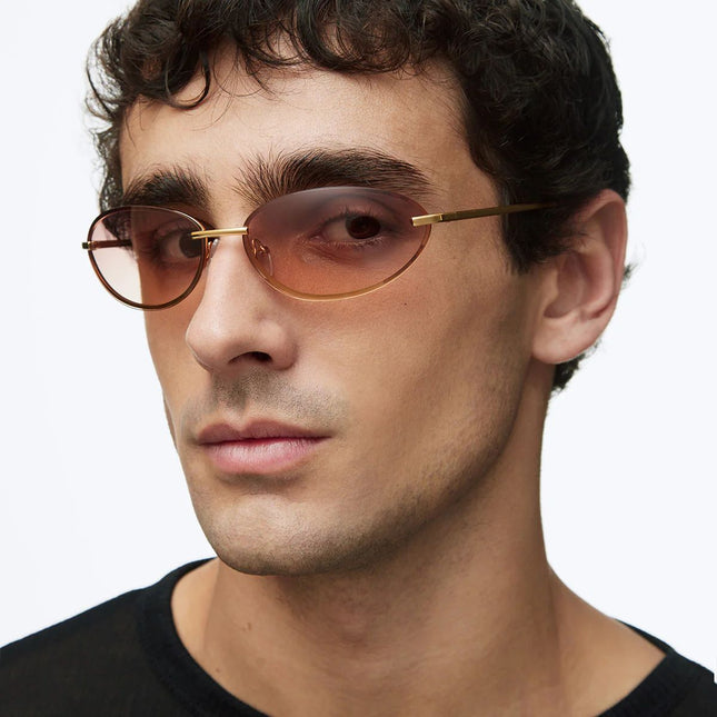 MELLER TEMBA Unisex Περιμετρικά Γυαλιά Ηλίου με Χρυσό Μεταλλικό Σκελετό και Καφέ Polarized Φακούς UV400 TE-GOLDBROWN Gold Brown
