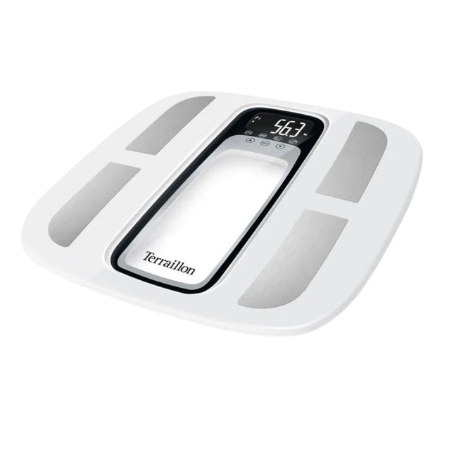 Terraillon Window Color Coach Ζυγαριά Μπάνιου με Ανάλυση Σύστασης Σώματος & Λίπους, Υποστήριξη 8 Χρηστών και Ζύγιση έως 180 kg 14959 Λευκό
