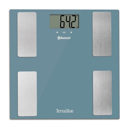 Terraillon Smart Connect Bluetooth Ζυγαριά Μπάνιου με Ανάλυση Σύστασης Σώματος και Σύνδεση MyHealth & Ζύγιση έως 160 kg 14874 Μπλε