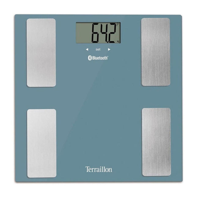 Terraillon Smart Connect Bluetooth Ζυγαριά Μπάνιου με Ανάλυση Σύστασης Σώματος και Σύνδεση MyHealth & Ζύγιση έως 160 kg 14874 Μπλε