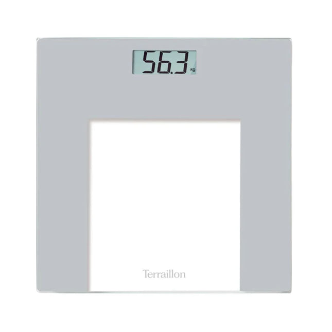 Terraillon TP1000 Glass Ηλεκτρονική Γυάλινη Ζυγαριά Μπάνιου Ultra Flat με Μεγάλη Οθόνη LCD έως 150 kg 15435 Λευκό/Γκρι