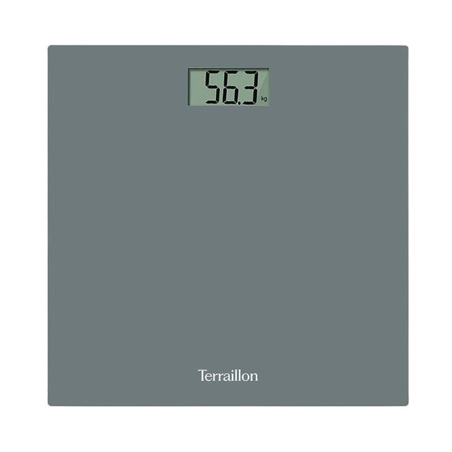 Terraillon TX1500 Ηλεκτρονική Ζυγαριά Μπάνιου με Ultra-Flat Γυάλινη επιφάνεια, LCD Οθόνη έως 150kg 15414 Γκρι