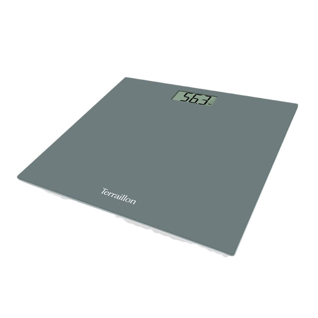 Terraillon TX1500 Ηλεκτρονική Ζυγαριά Μπάνιου με Ultra-Flat Γυάλινη επιφάνεια, LCD Οθόνη έως 150kg 15414 Γκρι