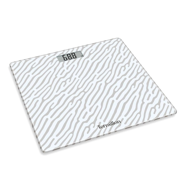 Terraillon Ηλεκτρονική Ζυγαριά Μπάνιου με Compact Γυάλινη Πλατφόρμα, LCD Οθόνη & Ζύγιση έως 160kg 15509 Light Sand