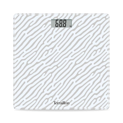 Terraillon Ηλεκτρονική Ζυγαριά Μπάνιου με Compact Γυάλινη Πλατφόρμα, LCD Οθόνη & Ζύγιση έως 160kg 15509 Light Sand