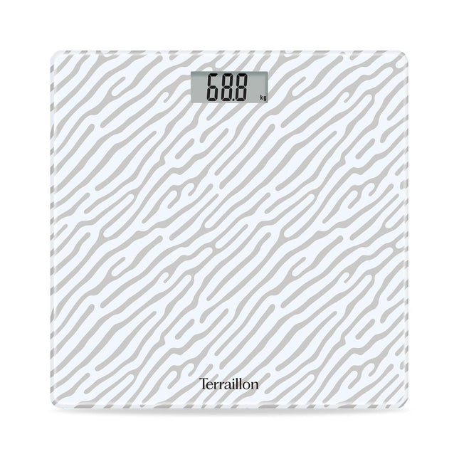 Terraillon Ηλεκτρονική Ζυγαριά Μπάνιου με Compact Γυάλινη Πλατφόρμα, LCD Οθόνη & Ζύγιση έως 160kg 15509 Light Sand