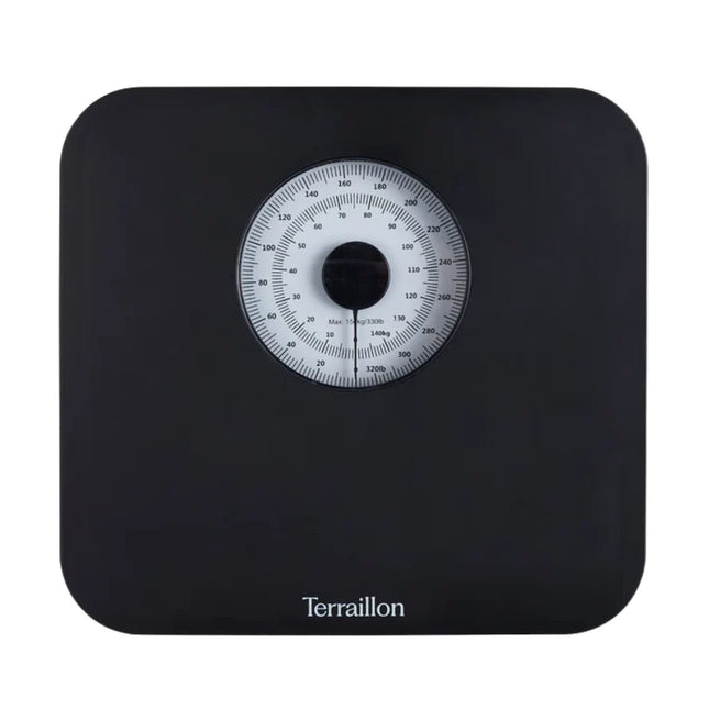 Terraillon Nautic Black Μηχανική Ζυγαριά Μπάνιου Κλασικού Σχεδιασμού Χωρίς Μπαταρίες με Αντιολισθητική Επιφάνεια και Anti Fingerprint έως 150 kg 15227 Μαύρο