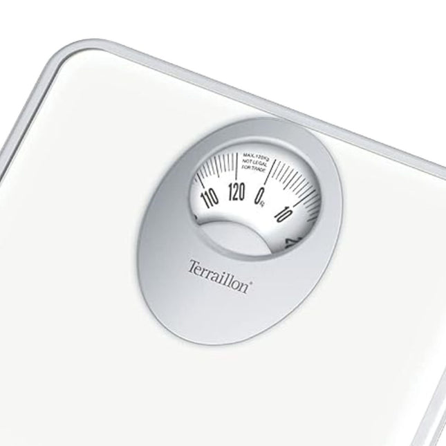 Terraillon Μηχανική Ζυγαριά Μπάνιου Κλασικός Σχεδιασμός με Μεγάλη Οθόνη & Ζύγιση έως 120kg 15122 Λευκό