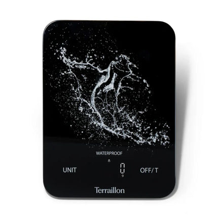 Terraillon Aqua Resist Αδιάβροχη Επαναφορτιζόμενη  Ζυγαριά Κουζίνας με Οθόνη Magic LED έως 8 kg 15307 Μαύρο