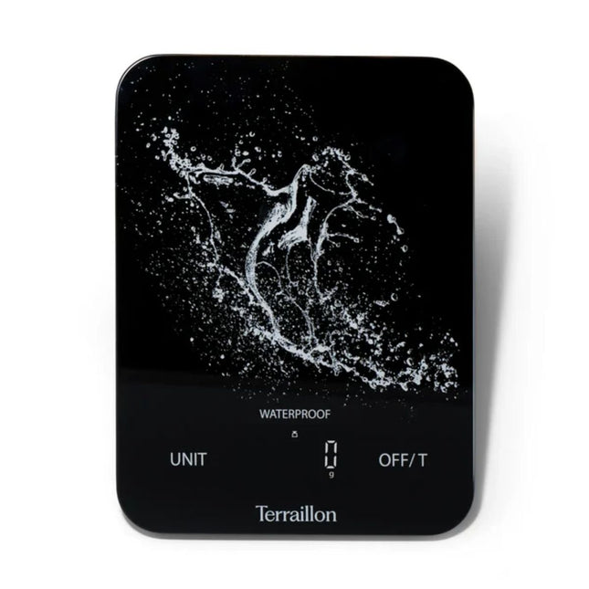 Terraillon Aqua Resist Αδιάβροχη Επαναφορτιζόμενη  Ζυγαριά Κουζίνας με Οθόνη Magic LED έως 8 kg 15307 Μαύρο