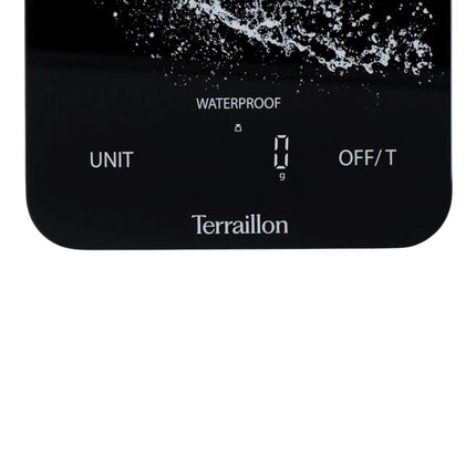 Terraillon Aqua Resist Αδιάβροχη Επαναφορτιζόμενη  Ζυγαριά Κουζίνας με Οθόνη Magic LED έως 8 kg 15307 Μαύρο