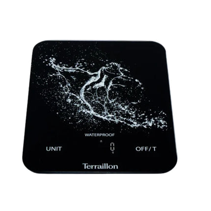 Terraillon Aqua Resist Αδιάβροχη Επαναφορτιζόμενη  Ζυγαριά Κουζίνας με Οθόνη Magic LED έως 8 kg 15307 Μαύρο