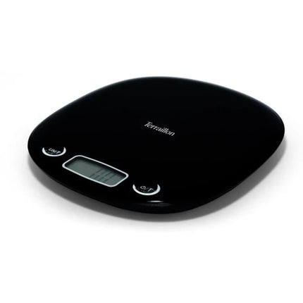 Terraillon Macaron+ Intense Black Ηλεκτρονική Ζυγαριά Κουζίνας με Ακρίβεια Γραμμαρίου, Οθόνη LCD, Γαλλικό Design και Ζύγιση έως 5 kg 15249 Μαύρο