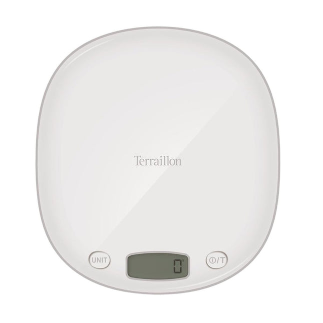 Terraillon Macaron Ζυγαριά Κουζίνας με Οθόνη LCD, Μετατροπές Μονάδων & Ζύγιση έως 5 kg 13691 Λευκή