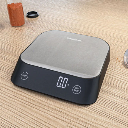 Terraillon Epsilon Ζυγαριά Κουζίνας Υψηλής Ακρίβειας 0.1g Precision Scale με Δυναμική Διαβάθμιση έως 5 kg 15245 Inox