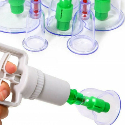 Θεραπευτική Συσκευή Βεντούζες 12 Ανταλλακτικών Κεφαλών σε Διάφανο Χρωματισμό