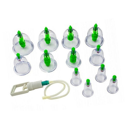 Θεραπευτική Συσκευή Βεντούζες 12 Ανταλλακτικών Κεφαλών σε Διάφανο Χρωματισμό