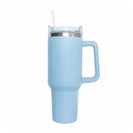 Θερμός Ποτήρι Ταξιδιού 1200ml με Χερούλι & Καλαμάκι Γαλάζιο