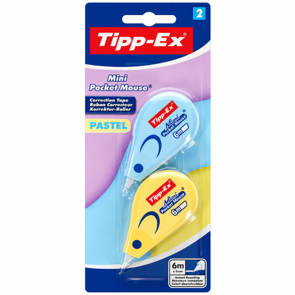 TIPP-EX  2 Τεμάχια Mini Mouse Pastel Διορθωτική Ταινία  Correction Tape 6m x 5mm TX-MPMPASTEL Γαλάζιο, Κίτρινο
