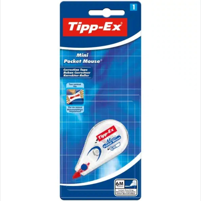 BIC TIPP-EX Mini Pocket Διορθωτική Ταινία Mouse Correction Tape 5mm x 6m TX-MPM Λευκή