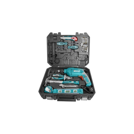 TOTAL 650W PERCUSSION DRILL SET WITH 101 TOOLS